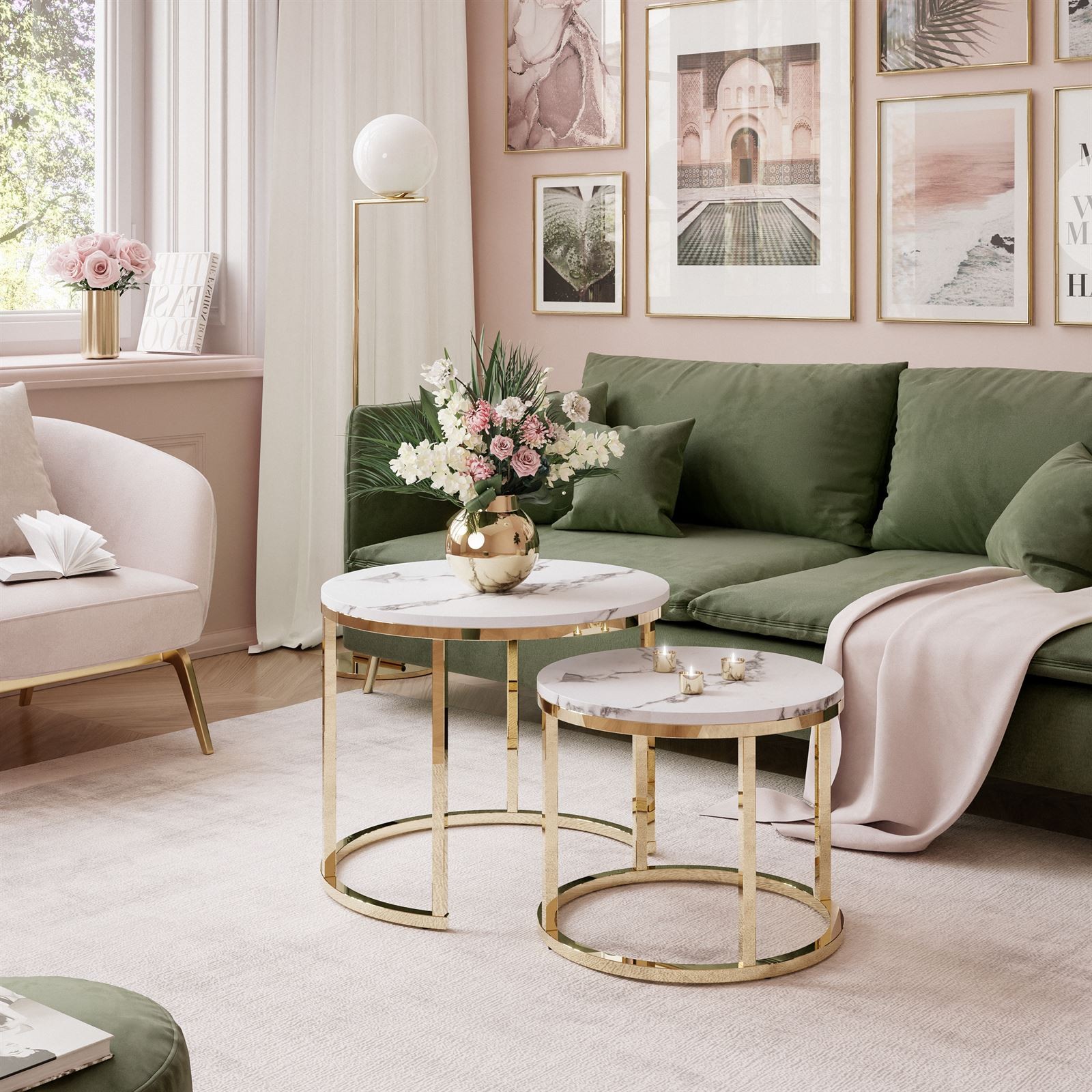 Runder Couchtisch Set OASIS 2in1