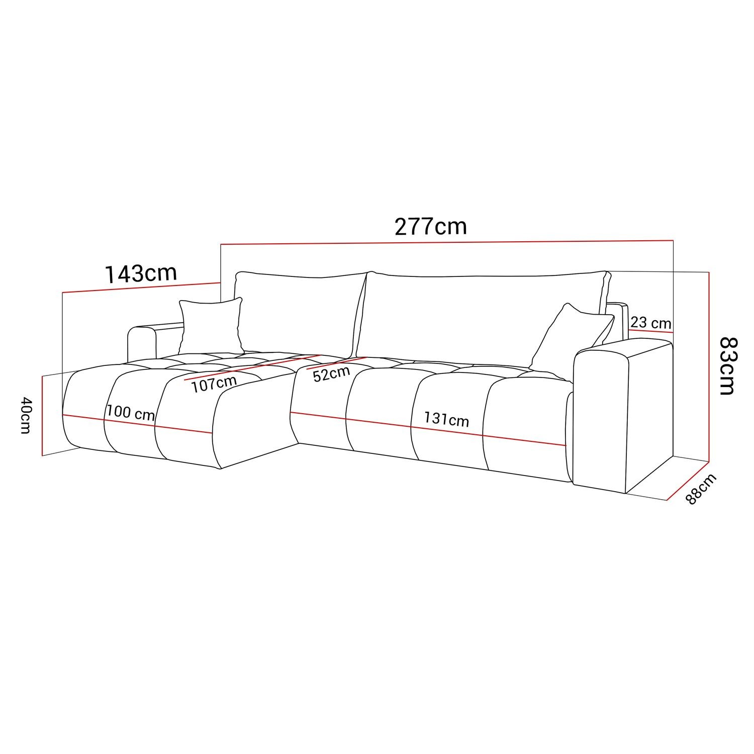 Gepolstertes Ecksofa CLOUD