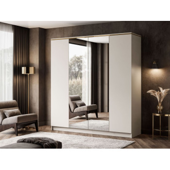 Kleiderschrank mit Spiegel AURORA 4D in Kaschmir