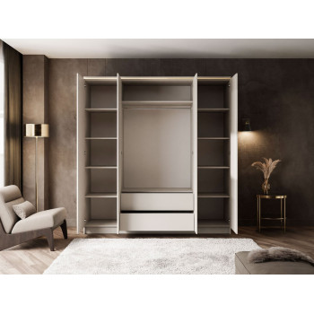 Kleiderschrank mit Spiegel AURORA 4D in Kaschmir