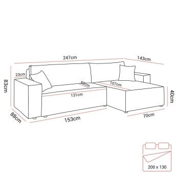 Gepolstertes Ecksofa CARLOS L