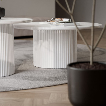 Set OVI Beistelltische mit geriffeltem Fuß