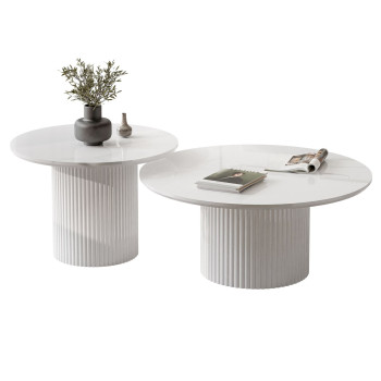Set OVI Beistelltische mit geriffeltem Fuß