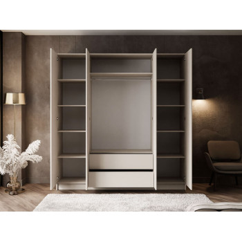 Kleiderschrank mit Spiegel AUREL 4D KASCHMIR