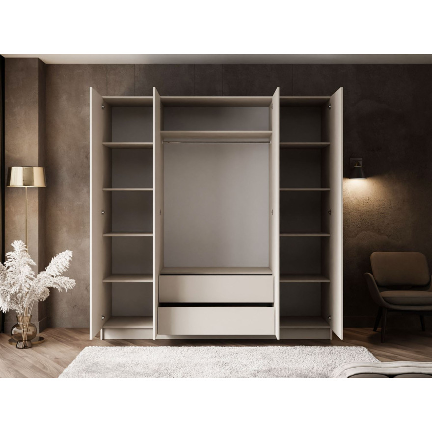 Kleiderschrank mit Spiegel AUREL 4D KASCHMIR