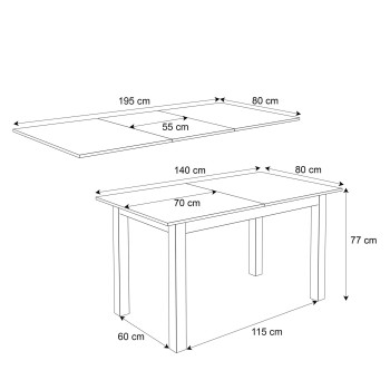 Ausziehbarer Tisch ARTON GOLD 140 cm