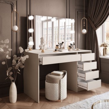 Schminktisch MADA ELITE KASCHMIR mit Spiegel und Beleuchtung