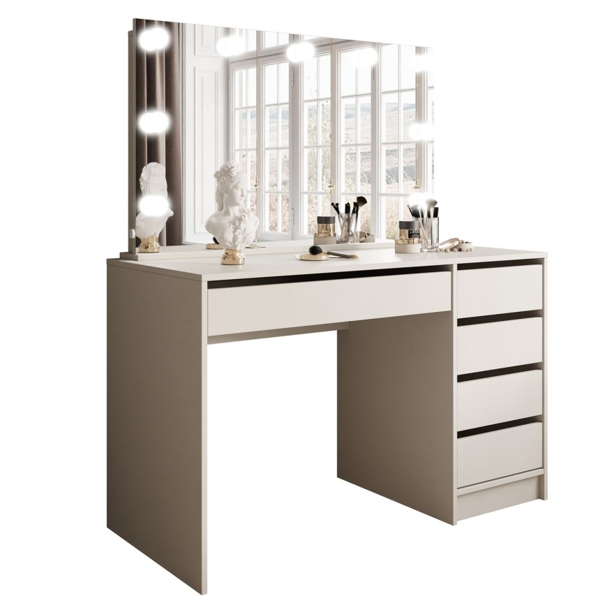 Schminktisch MADA ELITE KASCHMIR mit Spiegel und Beleuchtung