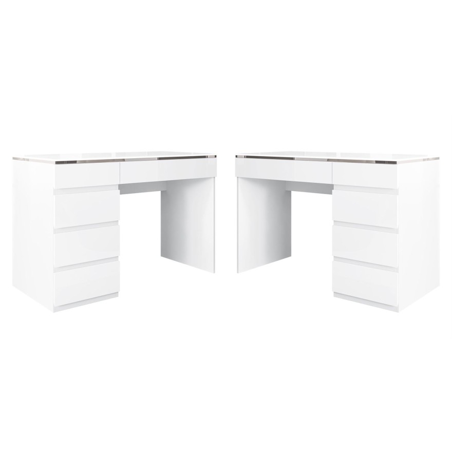 Schreibtisch AURORA SILVER mit Schubladen