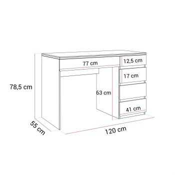 Schreibtisch AURORA SILVER mit Schubladen