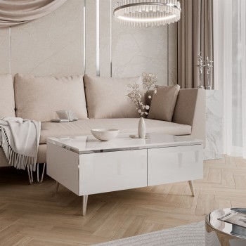 Couchtisch AURORA SILVER mit Stauraum