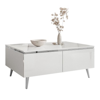 Couchtisch AURORA SILVER mit Stauraum