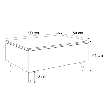 Couchtisch AURORA SILVER mit Stauraum