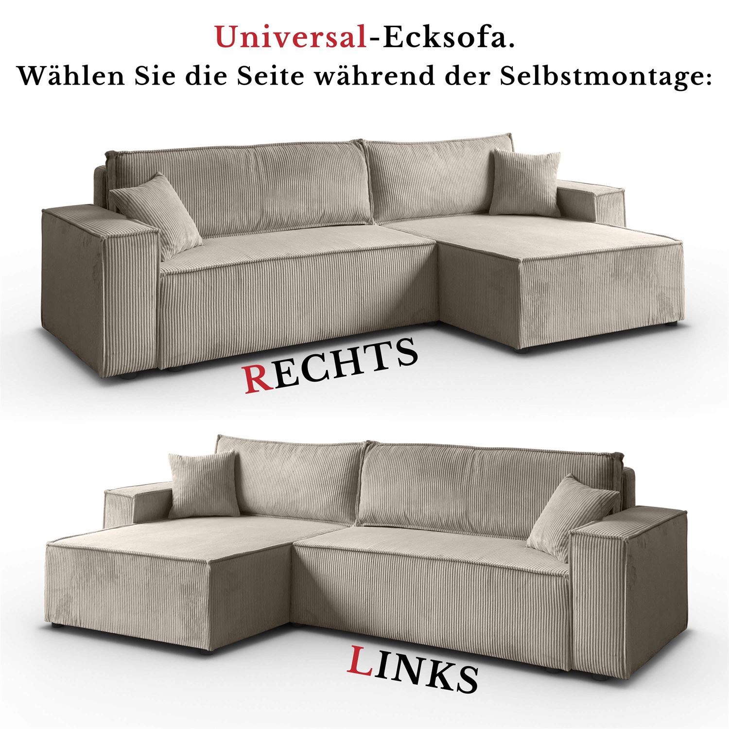 Gepolstertes Ecksofa CARLOS L