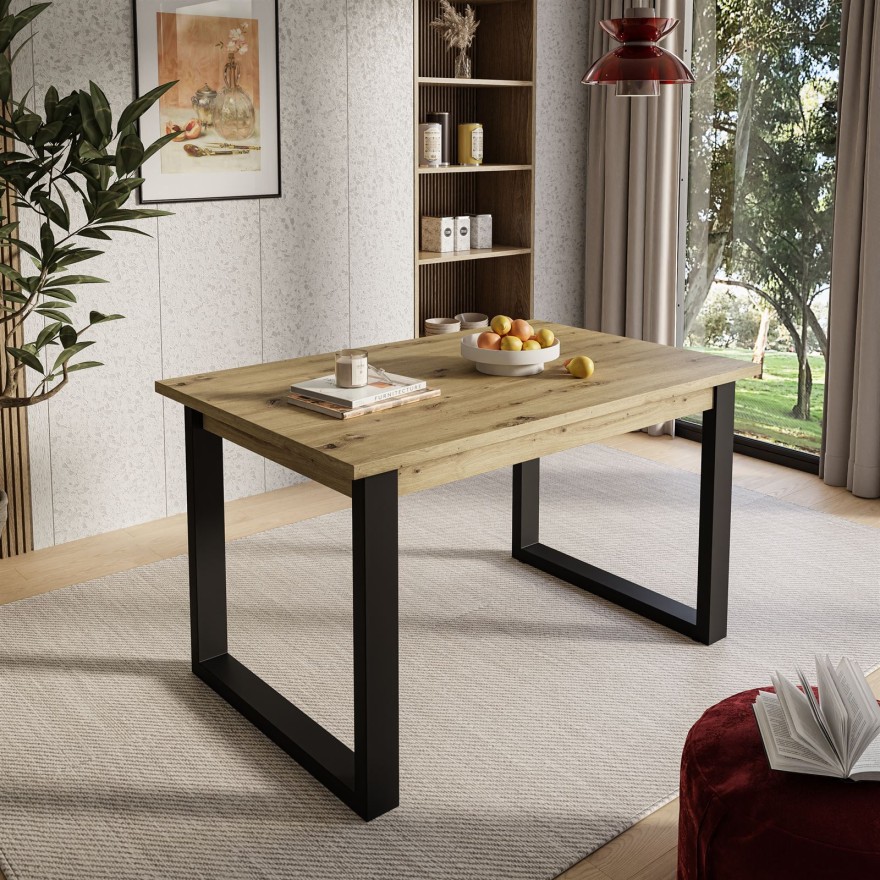 Tisch ART 125 cm unausklappbar Artisan/Stirling/Wotan Eiche