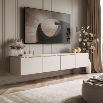 TV-Hängeschrank  CELINE KASCHMIR 200 cm mit LED-Beleuchtung