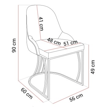 Stuhl SOPHIE in goldenem Chrom