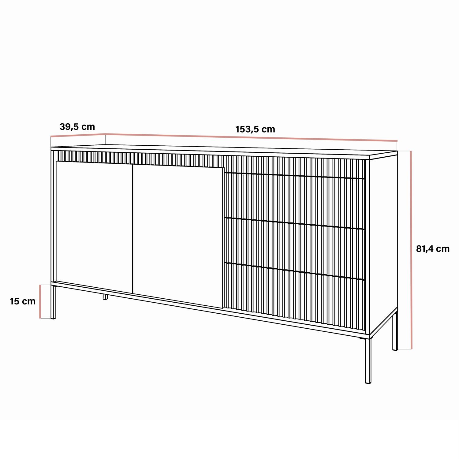 Zweitürige Kommode YASUMI 153 2D3S mit schubladen