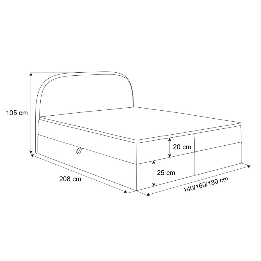 Boxspringbett ALLURE mit Bettwäschebehälter