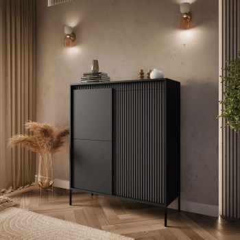 Hohe dreitürige Kommode YASUMI 3D