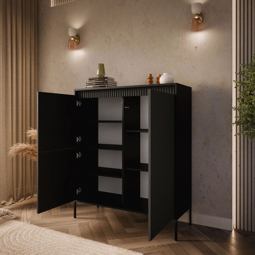 Hohe dreitürige Kommode YASUMI 3D