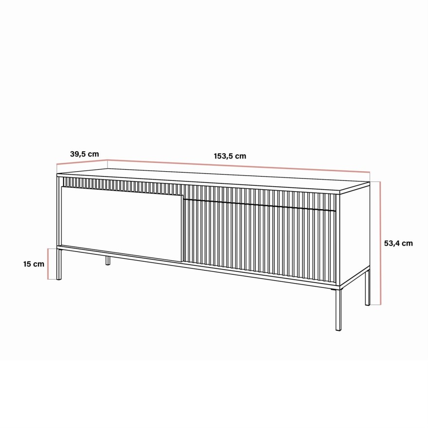 Zweitüriger RTV-Schrank YASUMI 153 cm