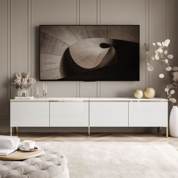 TV-Schrank CELINE GLOSS 200 cm auf goldenen Füßen