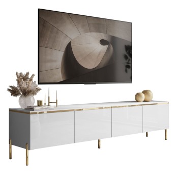 TV-Schrank CELINE GLOSS 200 cm auf goldenen Füßen