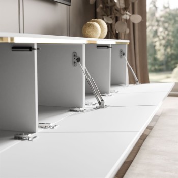 TV-Schrank CELINE GLOSS 200 cm auf goldenen Füßen