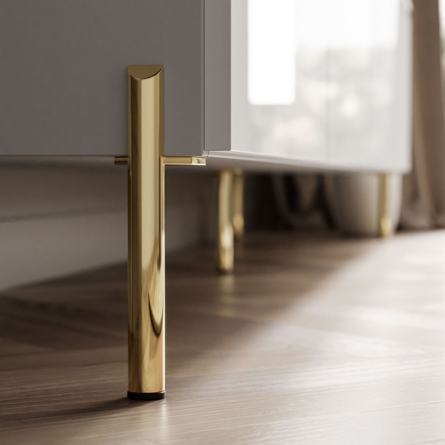 TV-Schrank CELINE GLOSS 200 cm auf goldenen Füßen
