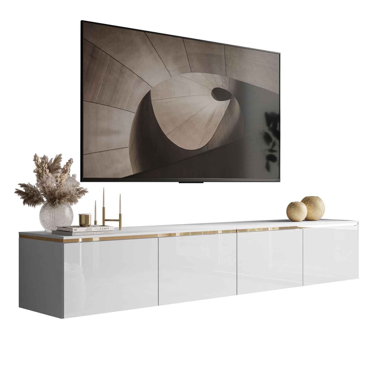 TV-Hängeschrank CELINE GLOSS 200 cm mit LED-Beleuchtung