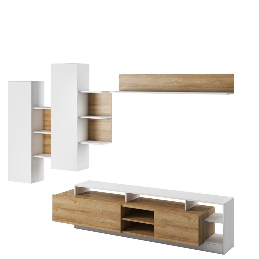 Möbelset ALVO Weiß Matt/ Grand Eiche