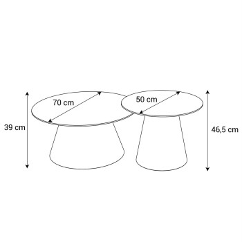2in1 runder Couchtisch CARTELLE weiß hochglanz