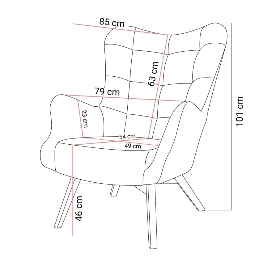Gepolsterter Sessel SAND