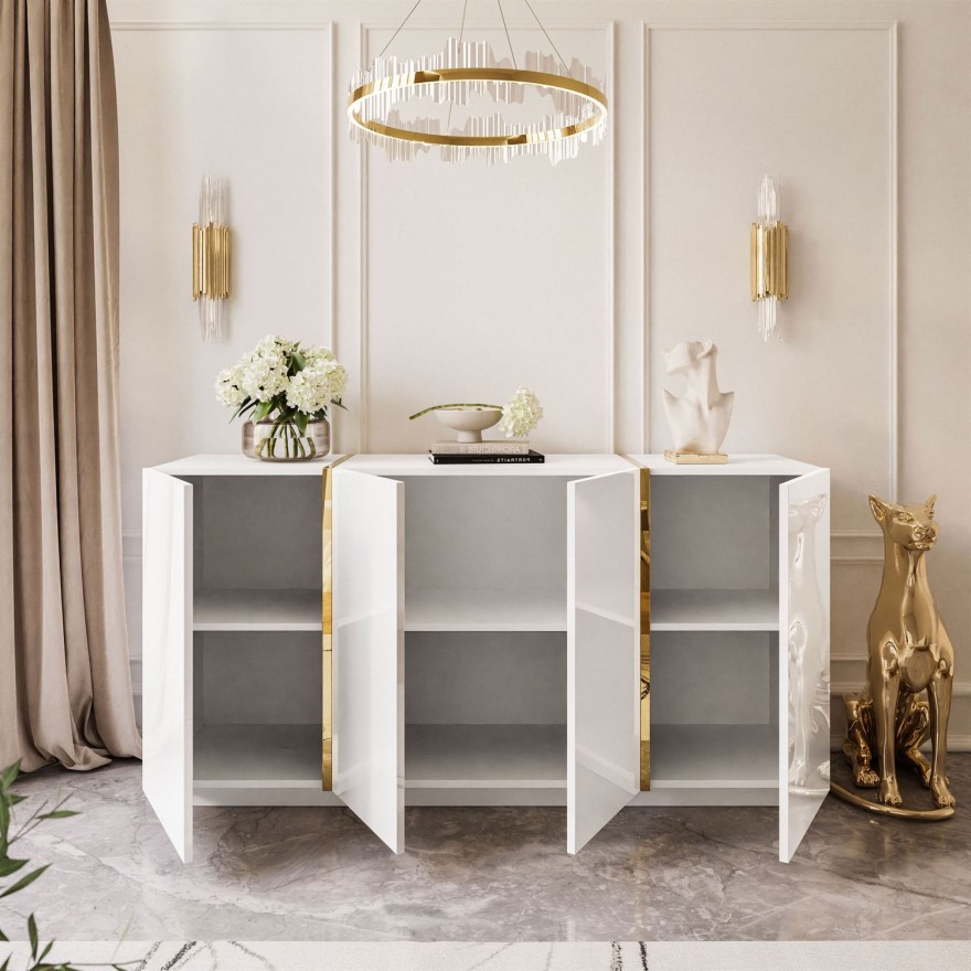 Hochglanz Kommode ONYX 4D 158 cm