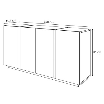 Hochglanz Kommode ONYX 4D 158 cm