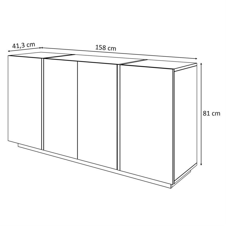 Hochglanz Kommode ONYX 4D 158 cm