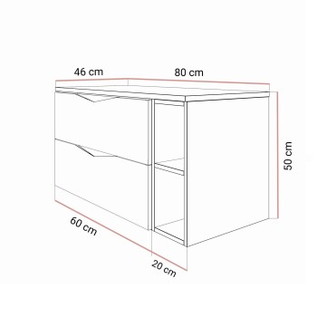 Badezimmerset MIRA mit Regal II 80 cm