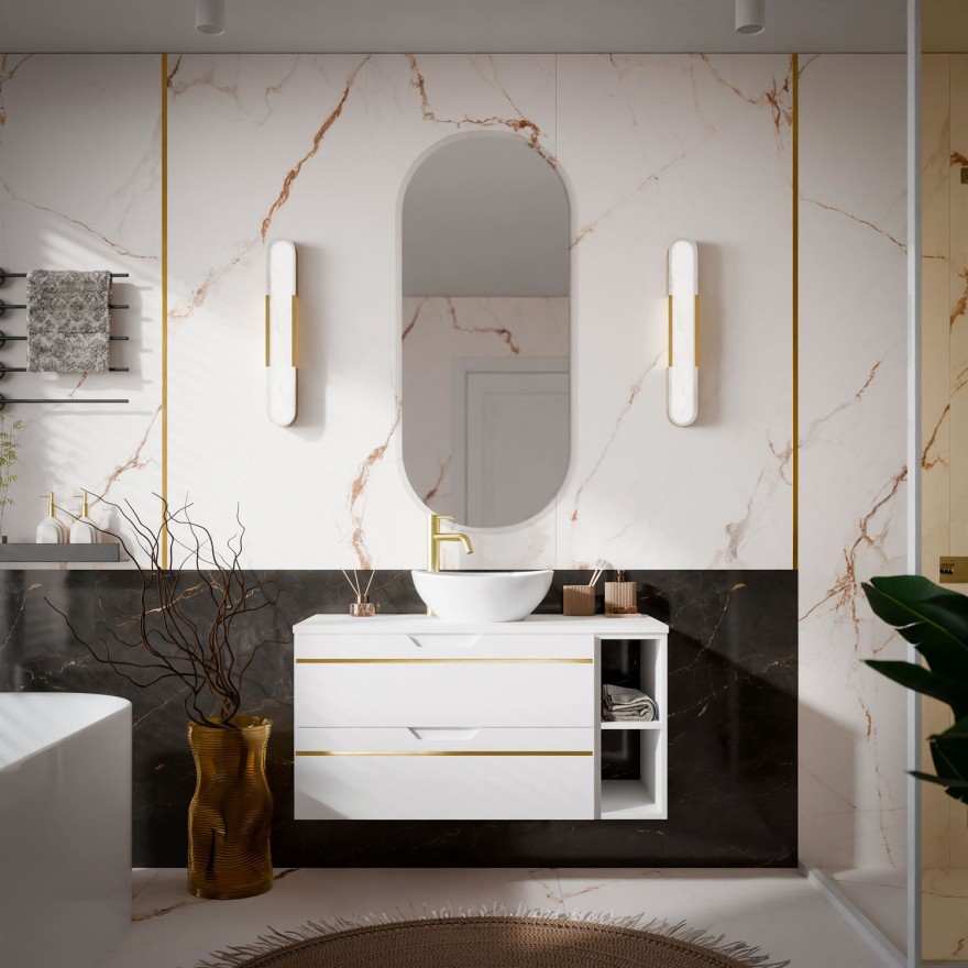 Waschtischunterschrank OPIUM II 80 cm mit Ablage