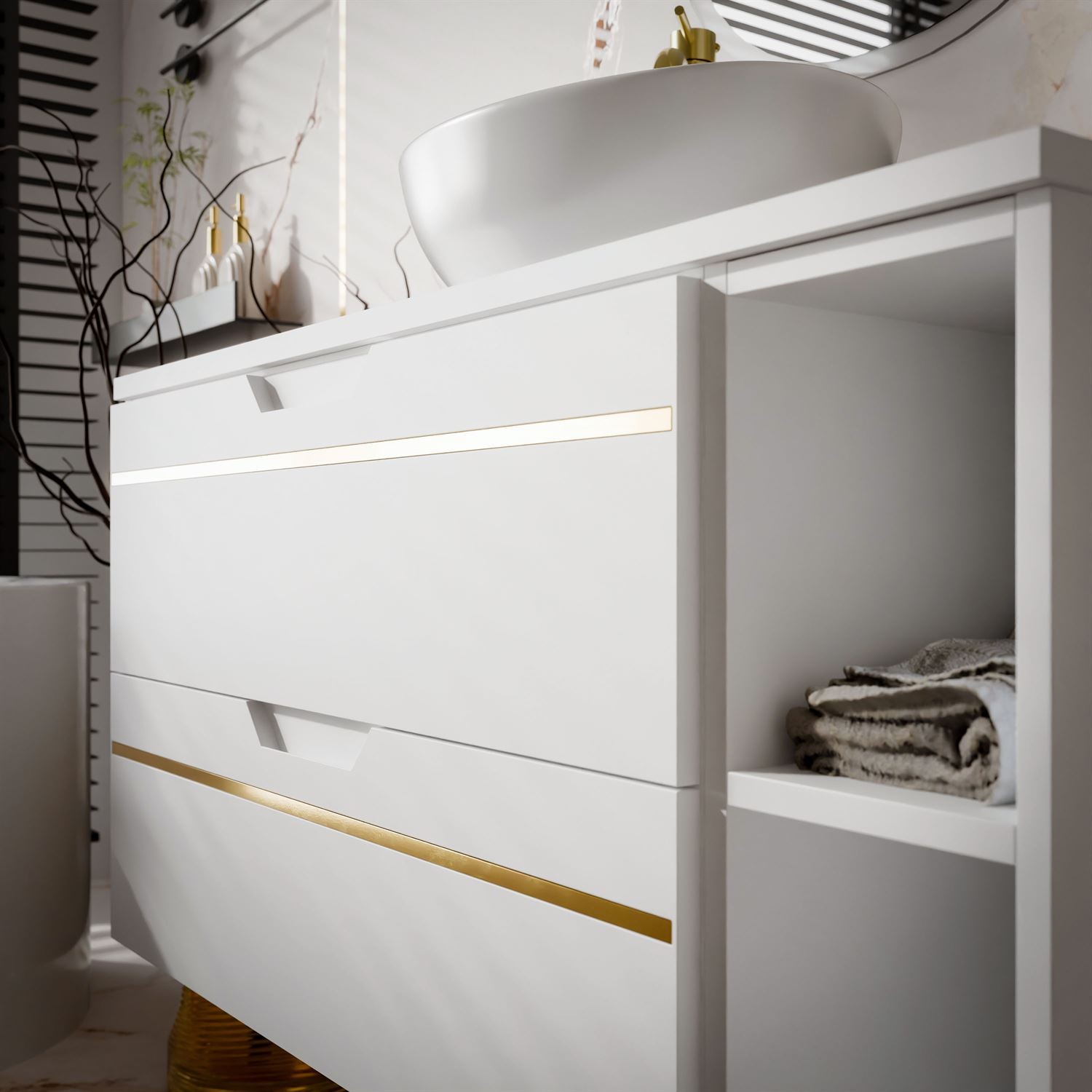 Waschtischunterschrank OPIUM II 80 cm mit Ablage