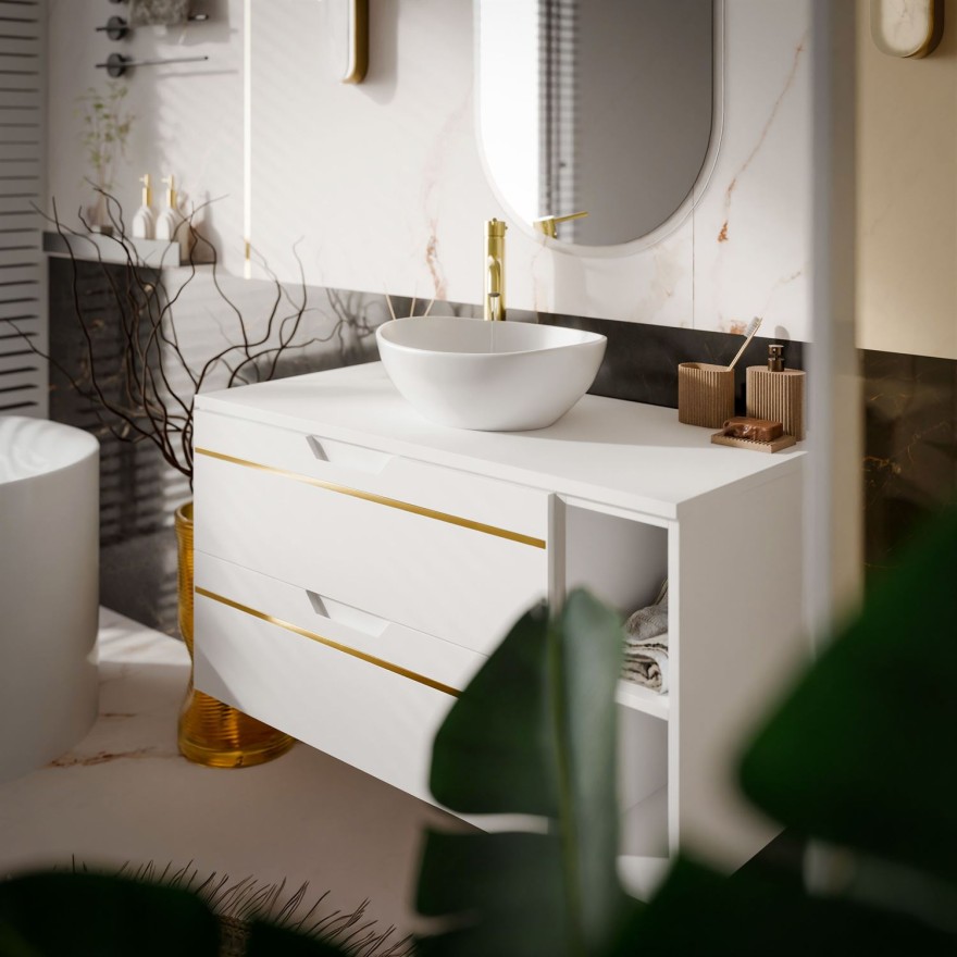 Waschtischunterschrank OPIUM II 80 cm mit Ablage