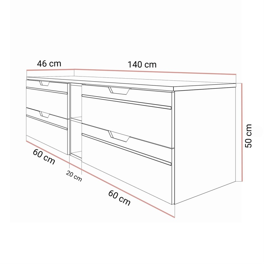 Badezimmerschrank OPIUM III 140 cm