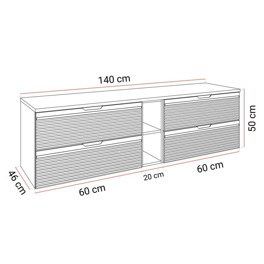 Badezimmer Set ARTEMIS III 140 cm