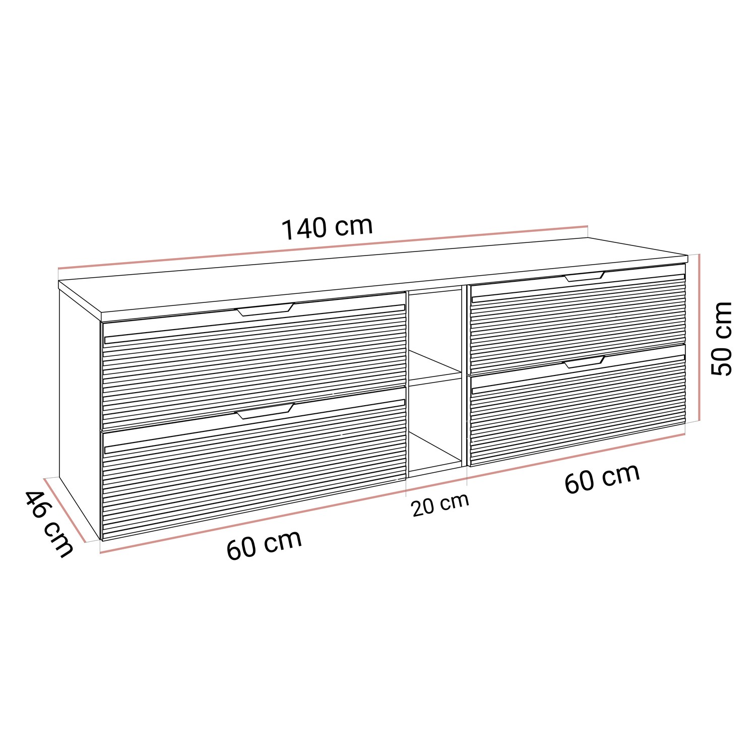 Waschtischunterschrank ARTEMIS III 140 cm
