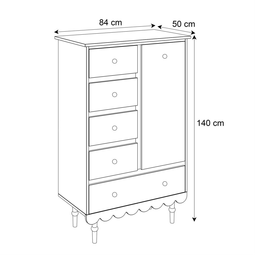 BABUSHKA Hochkommode mit Schubladen