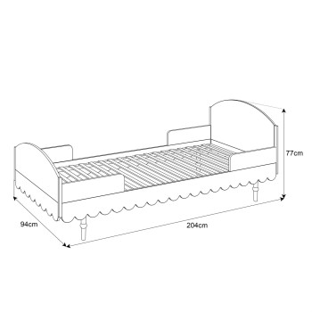 Kinderbett BABUSHKA 90x200 cm
