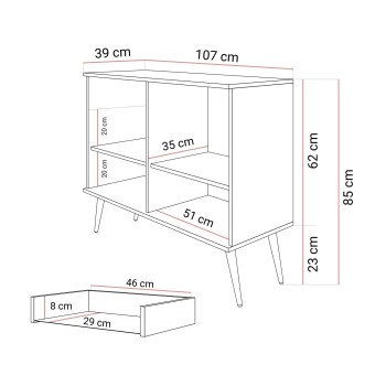 Zweitürige Kommode OXFORD KSZ107 mit Schubladen