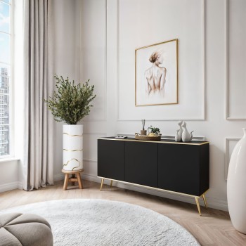 Dreitürige Kommode auf goldenen Beinen OXFORD K160