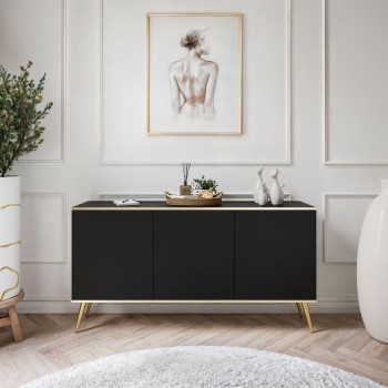 Dreitürige Kommode auf goldenen Beinen OXFORD K160