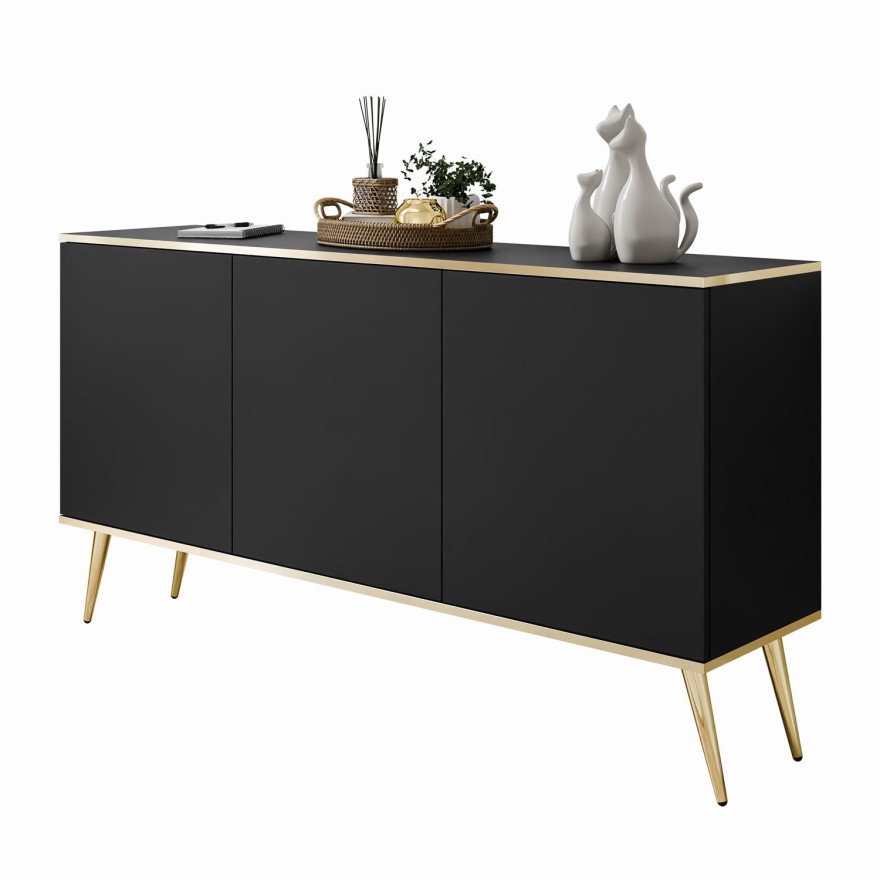 Dreitürige Kommode auf goldenen Beinen OXFORD K160